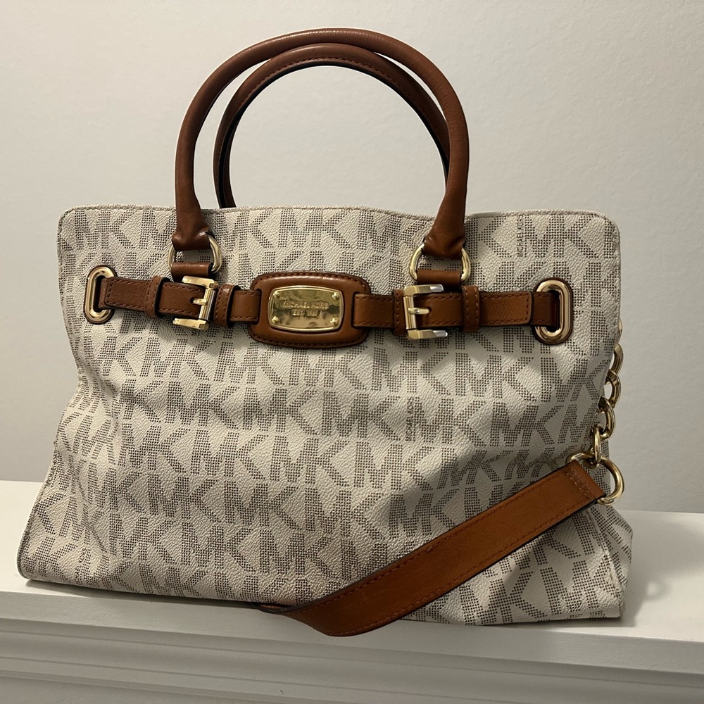 Michael Kors Tan and Cream Satchel